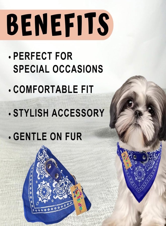 Western Era Stylish Dog Collar Scarf - Adjustable & Comfortable Pet Accessory for Dogs & Cats, Trendy Bandana Style, Soft Fabric, Perfect Special Occasions, Washable Design (Blue) - Image 5